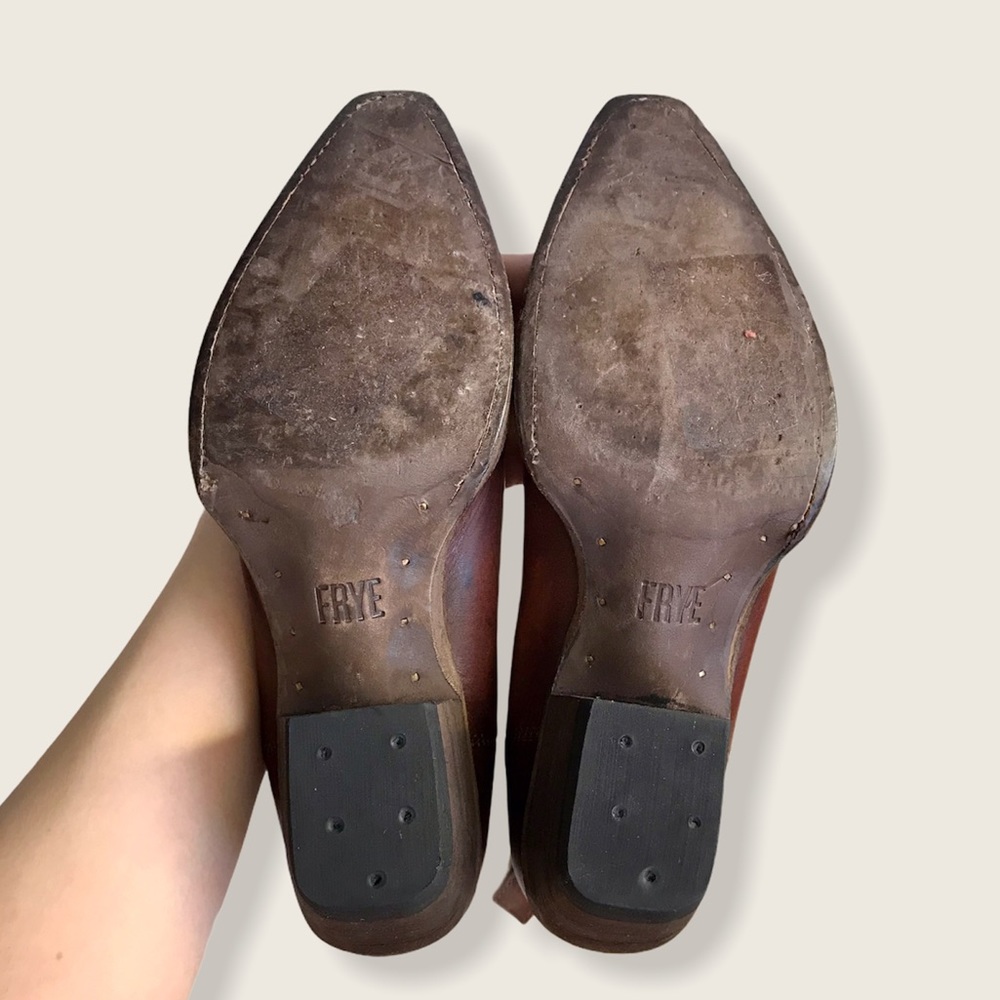 Frye Sacha Chelsea Cognac Leather Ankle Booties - Picture 15 of 16